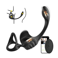 Anneau vibrant 3-en-1 pour pénis et testicules, jouet sexuel avec télécommande via application, masseur de prostate et plug anal vibrant