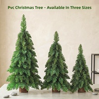 Mini arbre de Noël vert pointu en PVC avec base en bois massif En stock ; 45/60/75 cm Arbre de Noël artificiel Décoration de table d'intérieur