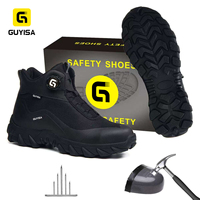 Chaussures de sécurité GUYISA, bottes de travail Flyknit, embout en acier, antidérapantes, anti-perforation, légères, toutes saisons