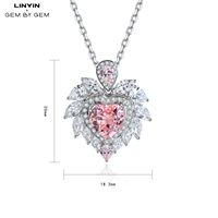Pendentif en forme de coeur Bijoux en argent Morgan Pink Heart Charm Silver 925 Sterling Luxury Necklace