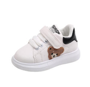 Chaussures de sport pour enfants en gros, nouvelle collection printemps, chaussures de loisirs blanches pour bébés filles et garçons, motif ours - Product Image 1