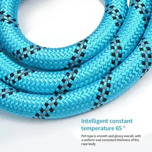 HMG 내구성 소형 중형 대형 애완 동물 훈련 리드 개 애완 동물 가죽 끈 걷기 나일론 반사 패딩 스폰지 핸들 멀티 컬러 솔리드 - Product Image 5