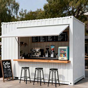 Magasin mobile, restaurant, café préfabriqué en conteneur maritime modulaire, contemporain, robuste, durable, haute utilisation de l'espace - Product Image 2