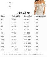 Chuangerm en stock, Nouveauté 2026, Corset gothique jacquard à épaules dénudées, manches bouffantes en dentelle, effet sablier, pour femme