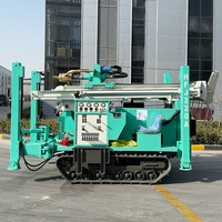 Plateforme de forage de puits d'eau diesel portable professionnelle, contrôlée par PLC, mobile, profondeur de forage de 200 m, pompe à boue, moteur, petite taille pour usage domestique