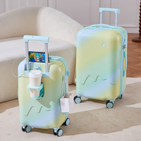 Valise unisexe rotative de style crème glacée dégradée, grande capacité, pour étudiant, avec roues silencieuses omnidirectionnelles