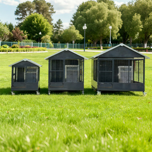 Luxe moderne duurzame binnen/buiten hondenhok comfortabel ijzeren huisdierenmeubilair kennel met knoopsluiting waterdichte schuilplaats - Product Image 5
