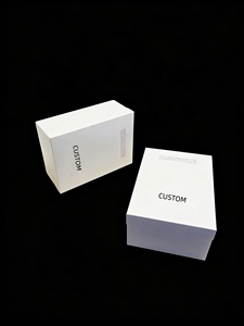 Boîte à chaussures en carton écologique personnalisée avec logo imprimé en relief, papier de soie, emballage cadeau pour chapeaux, casquettes, vêtements, chaussettes - Product Image 1