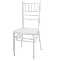Chaise Chiavari Napoléon en métal doré blanc empilable pour événements et réceptions de mariage – Vente en gros à prix réduit