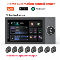 Panneau de commande intelligent Tuya pour la maison, passerelle Zigbee 2 zones, écran tactile mural 10 pouces, systèmes multifonctions de musique et de cinéma maison