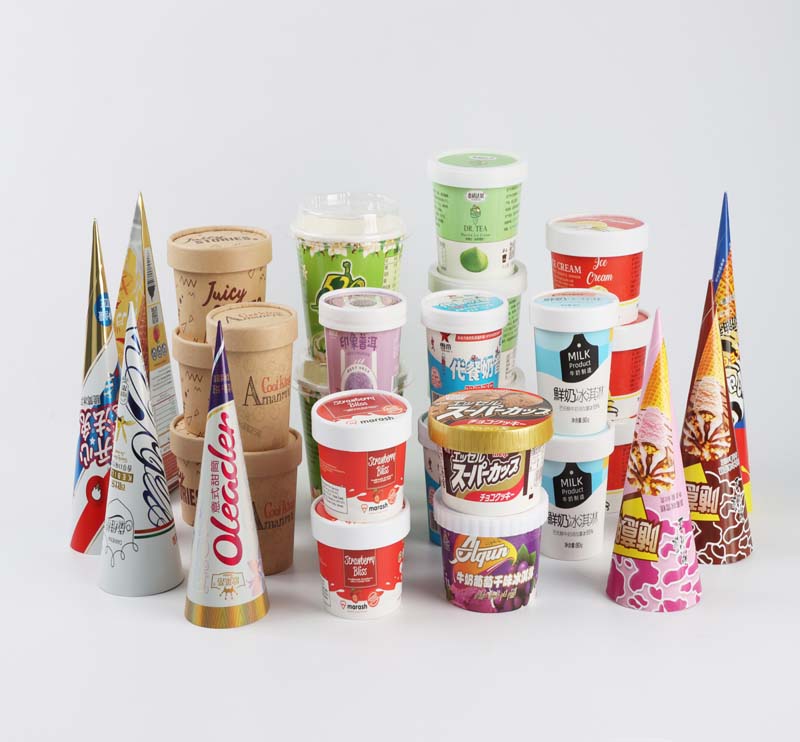 China Best Price Customized Disposable Ice Cream Paper Cup Frozen Yogurt With Dome Lid Wholesale