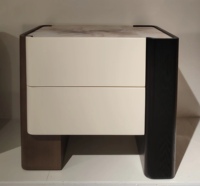 Table de chevet en bois massif moderne, créative et élégante avec deux tiroirs en mélamine