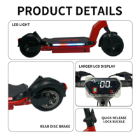 Scooter électrique tout-terrain à deux roues, étanche, avec batterie au lithium, moteur 500W et siège
