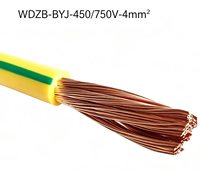 Câble de construction en cuivre WDZB BYJ 4mm² 450/750V, faible émission de fumée, sans halogène, ignifuge de classe B, pour câblage de construction résidentielle