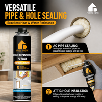 Mastic-colle en mousse de polyuréthane FeiDu'sHome pour l'étanchéité des joints des portes, des fenêtres et des trous de climatisation - Décoration intérieure