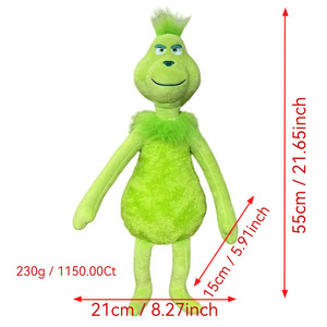 Decoraciones navideñas para niños, regalo, peluche, juguete de peluche, muñeco de monstruo verde, estilo clásico, para niños (4-6 años) - Product Image 4