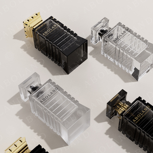 ขวดน้ำหอมแก้วดีไซน์พิเศษขนาด 100 มล. พร้อมหัวฉีดแบบปั๊ม ฝาขวดปรับแต่งได้ พิมพ์ลายบนพื้นผิว บรรจุภัณฑ์พรีเมียมพร้อมกล่อง - Product Image 4