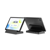 Terminal POS de Sobremesa con Pantalla Táctil de 10 Pulgadas, Tablet Android para Pedidos y Pagos con Lector NFC Frontal, Kiosco de Mesa con Estuche de Carga