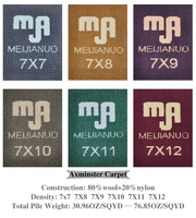 Tapis Axminster sur mesure, fabriqué à la machine, ignifuge, robuste, à rayures florales, pour hôtel, salle à manger, golf