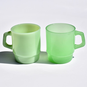 Mug à café en verre laiteux style rétro 230ml, résistant à la chaleur, opaque, pour un usage unisexe, idéal comme cadeau - Product Image 3