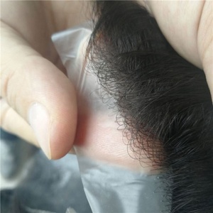 Système de remplacement capillaire pour hommes, toupet en cheveux humains indiens, base en peau ultra-fine injectée en V-loop, peau PU, 100% cheveux humains - Product Image 3