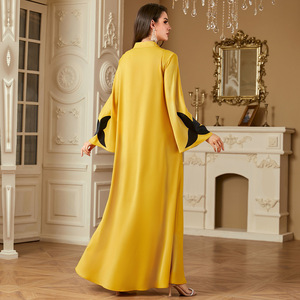 2025 été Collection femmes 4223 élégant ample décontracté robe de soirée nouvelle à manches longues musulman <span class=keywords><strong>Abaya</strong></span> en Polyester antistatique - Product Image 3
