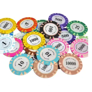 Casino Klei Chips Met Custom Sticker, Pure Klei Casino Poker Chips, 14G Professionele Casino Klei Chips