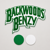 Patch brodé en chenille personnalisé |   Lettres en velours bouclé vert avec bordure blanche et contour vert, applique à coudre