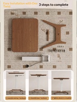 Escritorio Móvil Plegable Ajustable de Madera Maciza con Ruedas para el Hogar, Estudio, Dormitorio, Mesa de Escritura para Computadora Portátil BJ060