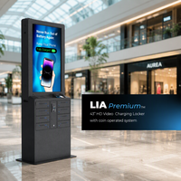Armoire de charge et de désinfection UVC Y2 Power LIA Premium à 8 baies avec écran d'affichage numérique 43 pouces et station de charge de téléphone PD20W
