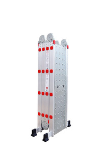 EN131เวียดนามบันไดพับได้3ขั้นทำจากอลูมิเนียมดีไซน์ทันสมัยพร้อมบานพับแบบแข็ง NVLG-45A บันไดรับประกัน1ปีฮานอย - Product Image 3