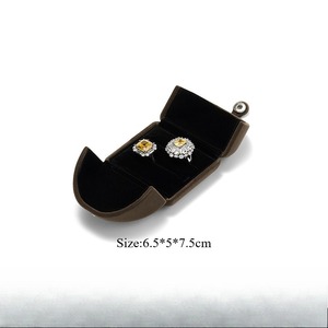 Custom Double button jewelry box, high-end velvet jewelry <b>storage</b> box, brand jewelry packaging box - Product Image 3