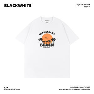 Camiseta de Manga Corta con Cuello Redondo y Estampado de Palmeras, Unisex, de Algodón Transpirable, Estilo Casual, Q84, Nueva Colección 2026 - Product Image 5