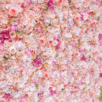 Panneau mural de fleurs artificielles pour événements de mariage et fêtes d'anniversaire, rose, luxe léger, en soie florale