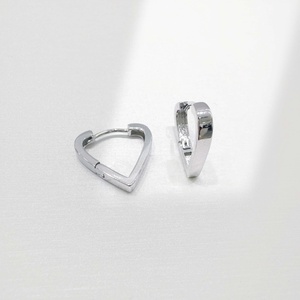 Pendientes de aro geométricos sencillos de plata de ley 925 OEM, diseño clásico para uso diario, elegantes, a la moda, para profesoras y mujeres. - Product Image 5