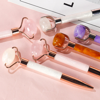 Stylo multifonction personnalisé en résine pour soins de la peau, stylos de massage facial en jade, cadeaux pour femmes pour salons de beauté, outil de massage à rouleau en résine