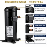 Compresseur Scroll Sanyo Haute Qualité R407C 5HP 40kg Garantie 1 An COP 2.93 W/W Prix Usine C-SBN373H8A C-SBN373H8G Air