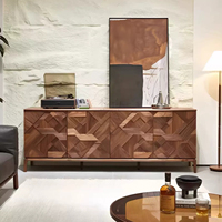 Meuble de salon moderne de luxe léger Shengxuan, console de salle à manger et de chambre à coucher en laiton fait main, armoire haut de gamme à panneaux surélevés 3