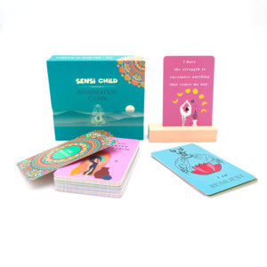 可定制印刷花式积极日常心理健康肯定卡游戏甲板清漆定制彩色磁盒支架 - Product Image 5