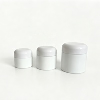 Pot en verre cosmétique de haute qualité 20g 30g 50g, pot de rangement en verre opale blanc, pot en verre rond cosmétique avec couvercle champignon blanc