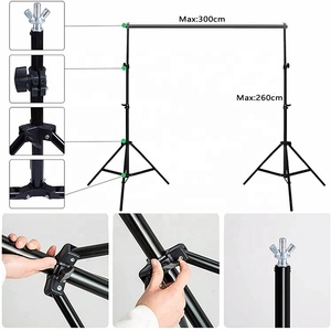 Chuyên Nghiệp 2*3M 2.6*3M Kim Loại Studio Nhiếp Ảnh Nền Chủ Máy Ảnh Ảnh Phông Nền Tripod Đứng Khung Với Mang Theo Túi - Product Image 4