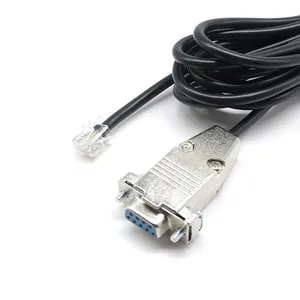 Vida kilitleme alüminyum Metal kabuk DB 9 Pin dişi RS232 için RJ45 erkek seri kablo