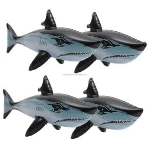 Fábrica Custom PVC Big Shark Crianças Entretenimento Brinquedos Água Equitação Piscina Flutuante Voleibol Verão Parent-Child Sports