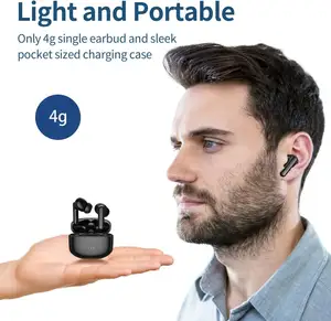 True Wireless Earbuds Bluetooth 5.3 Touch Control with Wireless Charging Case Stereo Earphones in-Ear Built-in Mic Headset