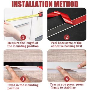 Molduras Modernas Autoadhesivas de Acero Inoxidable, Tiras Planas para Azulejos, Protector de Bordes de Pared para Muebles, Armarios y Construcción - Product Image 3