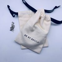 Pochettes personnalisées en toile de coton avec cordon de serrage pour emballage de bijoux, montres, lunettes, bracelets - Sacs cadeaux durables et écologiques avec sérigraphie