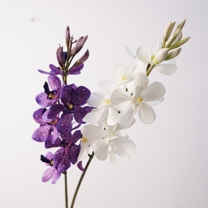 Orquídeas Vanda Artificiales de Tela de Seda de Alta Calidad, Flores de Orquídea Vanda Artificiales en Color Morado y Blanco para Decoración de Bodas y Hogar - Product Image 5
