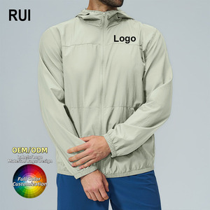 Sweat à capuche zippé RUIQUWIN avec logo personnalisé pour homme, protection solaire UPF 50+, vêtements de sport d'extérieur, évacuation de l'humidité, randonnée, pêche - Product Image 1
