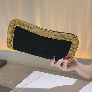 Elegante Bolso de Terciopelo con Diamantes de Lujo para Mujer, Bolso de Mano para Boda, Fiesta, Bolso de Noche - Product Image 2