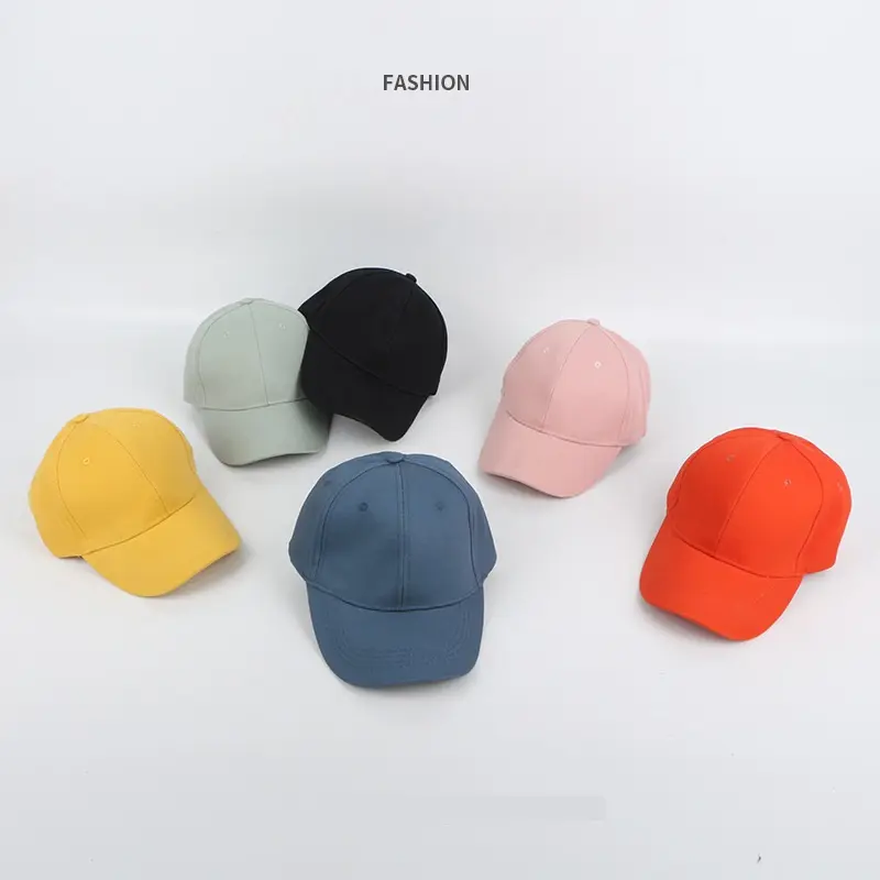 Q844 Logo Custom Washed Cotton Baseball Cap Outdoor Summer Spring Snapback Hat Adjustable Kids Solid Color Sports Caps